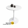 Bàn Cafe Tròn D65 Mặt Nhựa Chân Sắt Màu Trắng